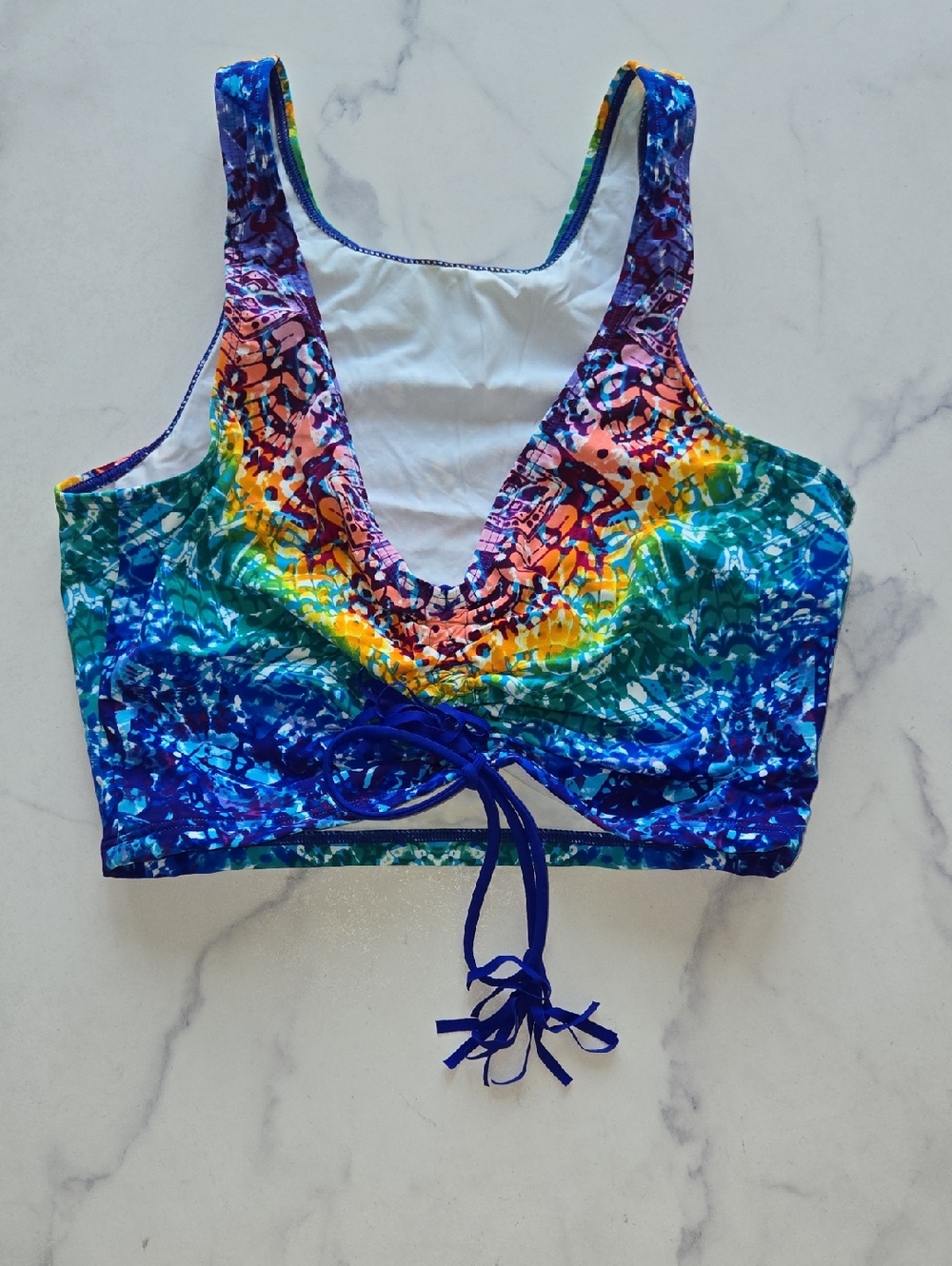 Skinny Dippers Skinny Dippers Adjustable Crop Swim Top in Rainbow Size M NWT - Picture 4 of 12